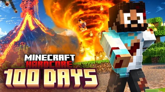 I Survived 100 Days with NATURAL DISASTERS in Hardcore Minecraft